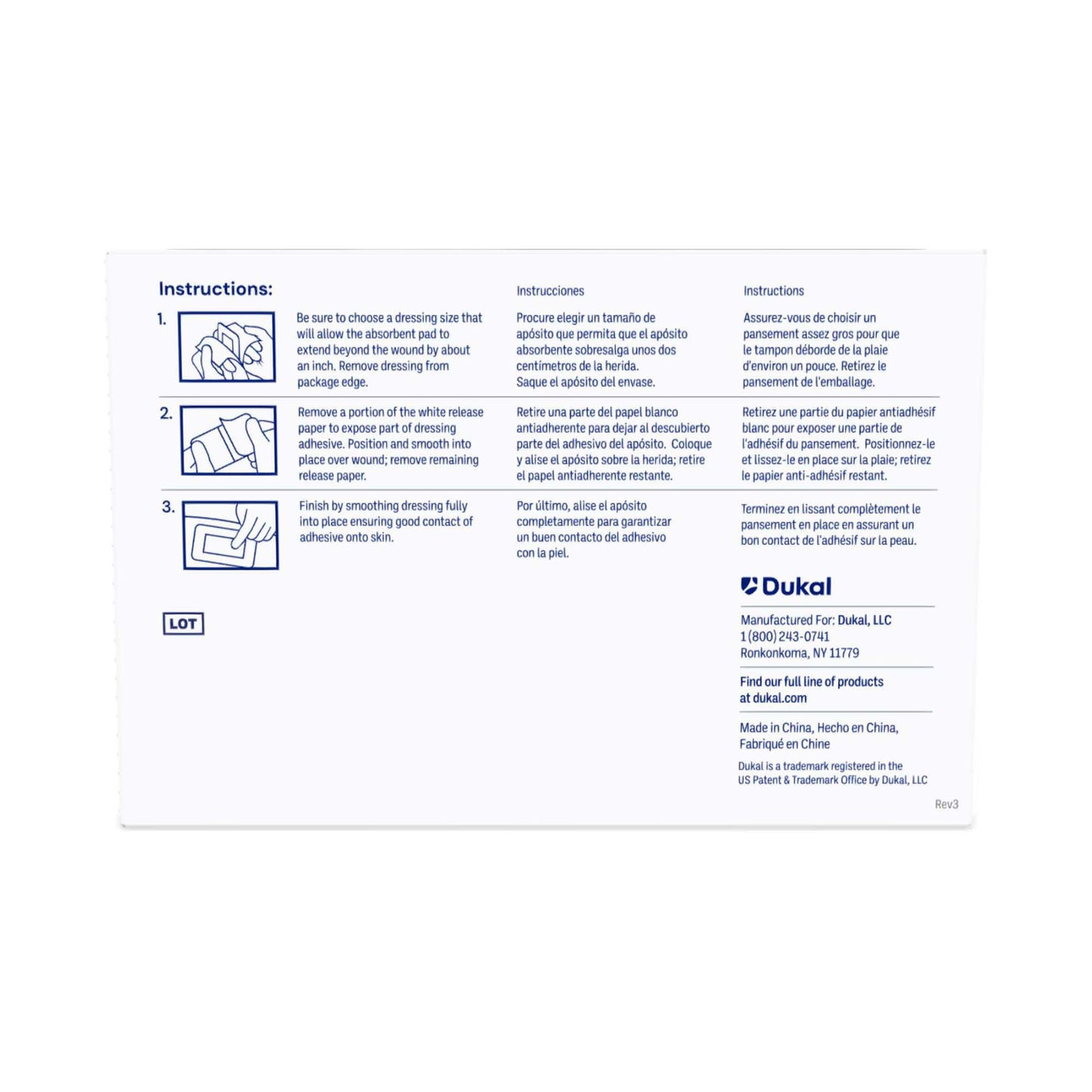 Dukal™ Island Dressing with Border, 2 x 3 Inch