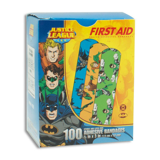 American® White Cross Stat Strip® Kid Design Justice League Adhesive Strip