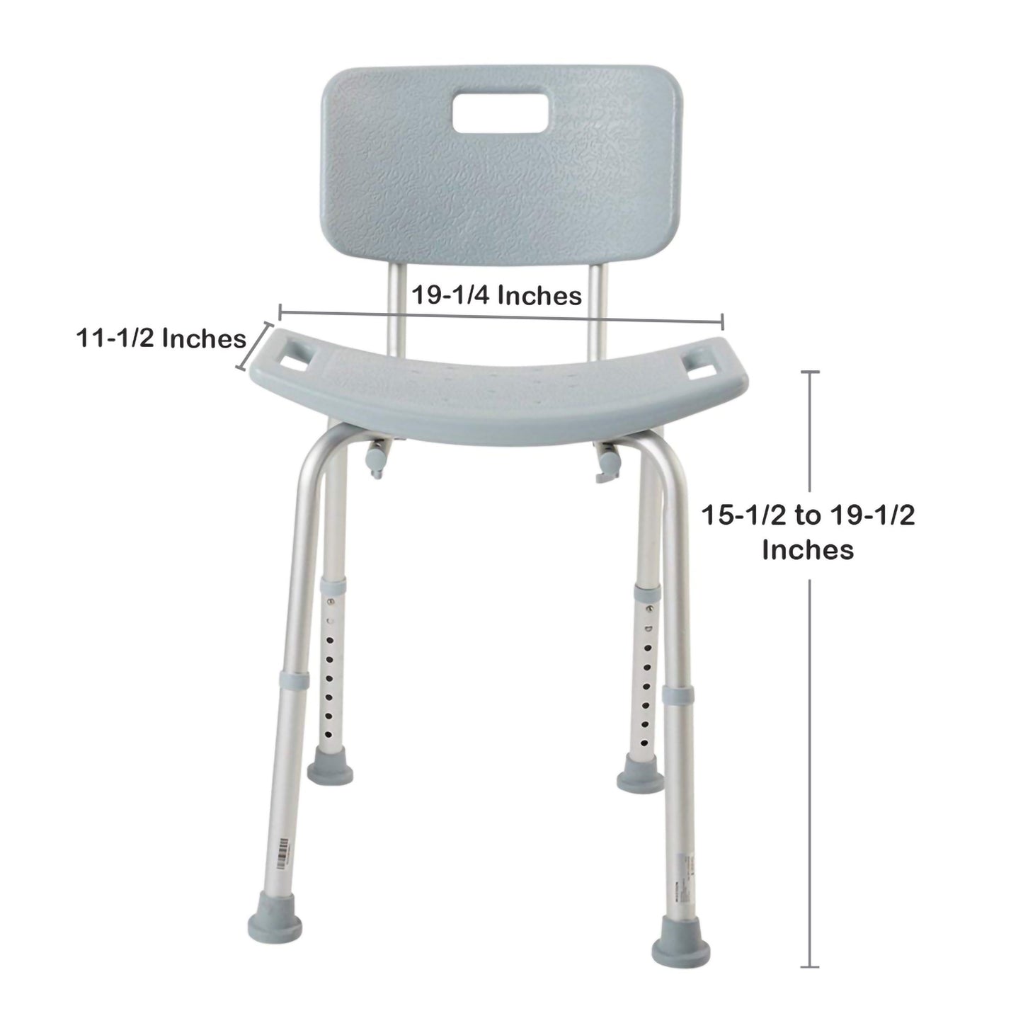 McKesson Aluminum Bath Bench, 15.5 – 19.5 Inch Height