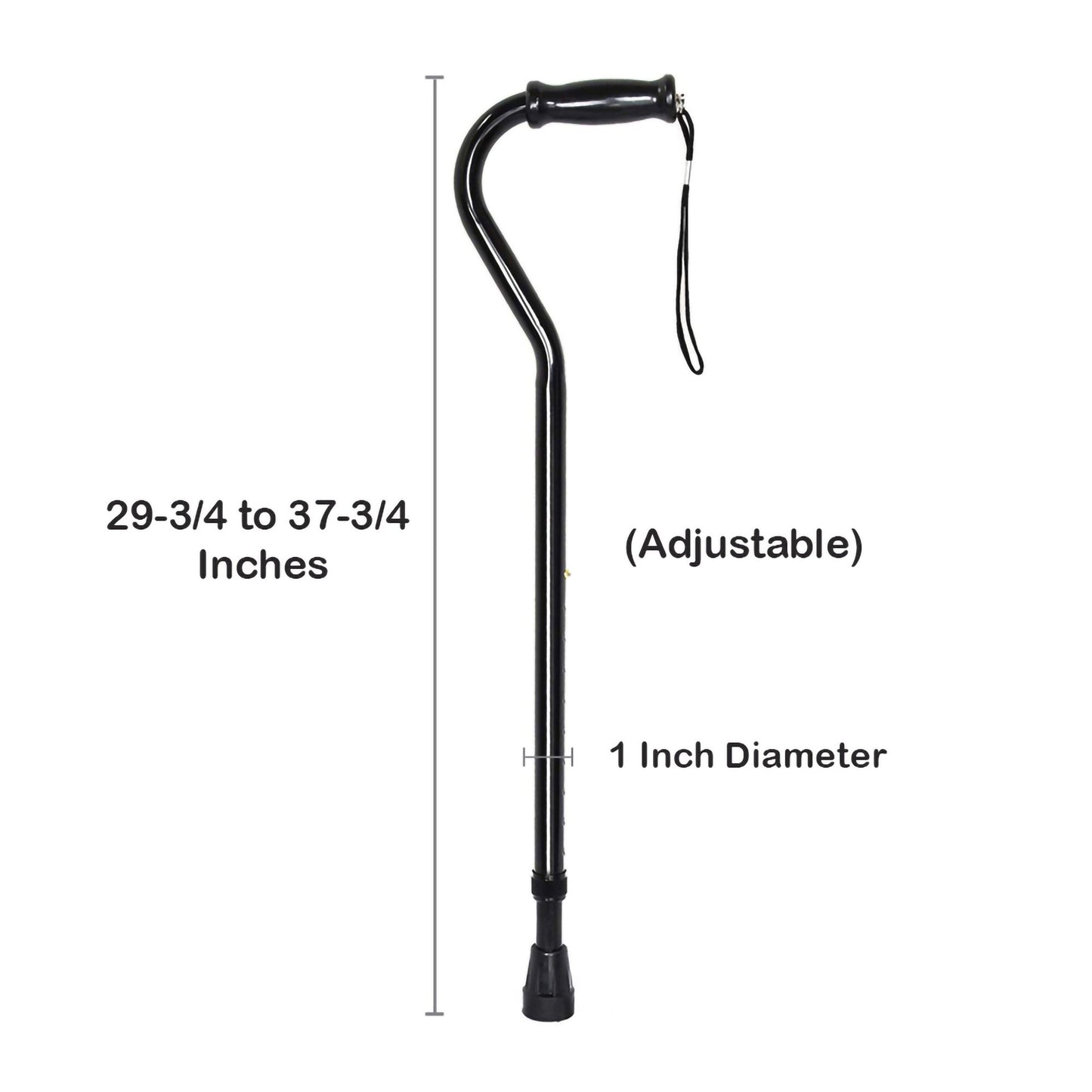 McKesson Steel Offset Cane, 29-3/4 – 37-3/4 Inch Height