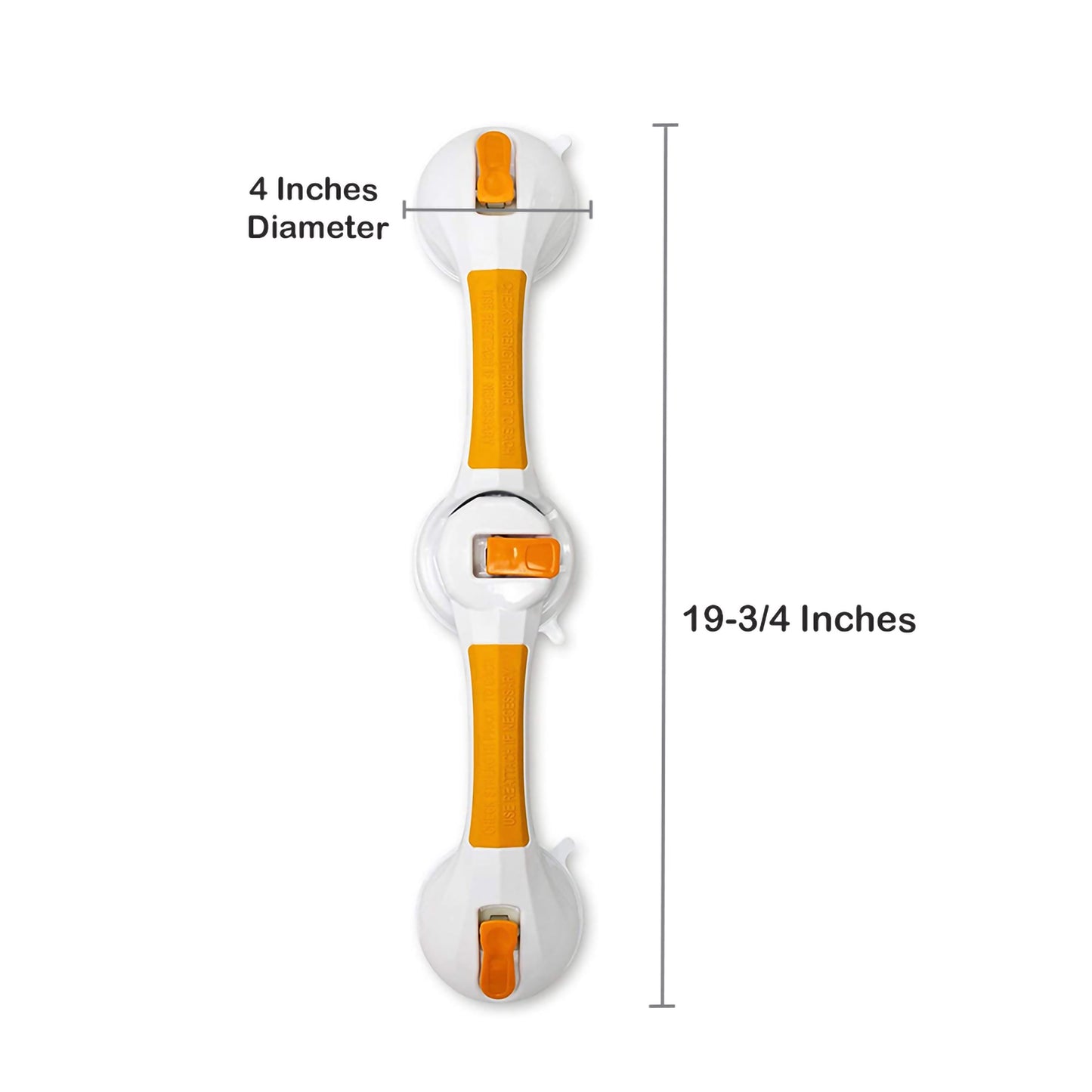 McKesson Rotating Suction-Cup Grab Bar, White/Yellow Plastic