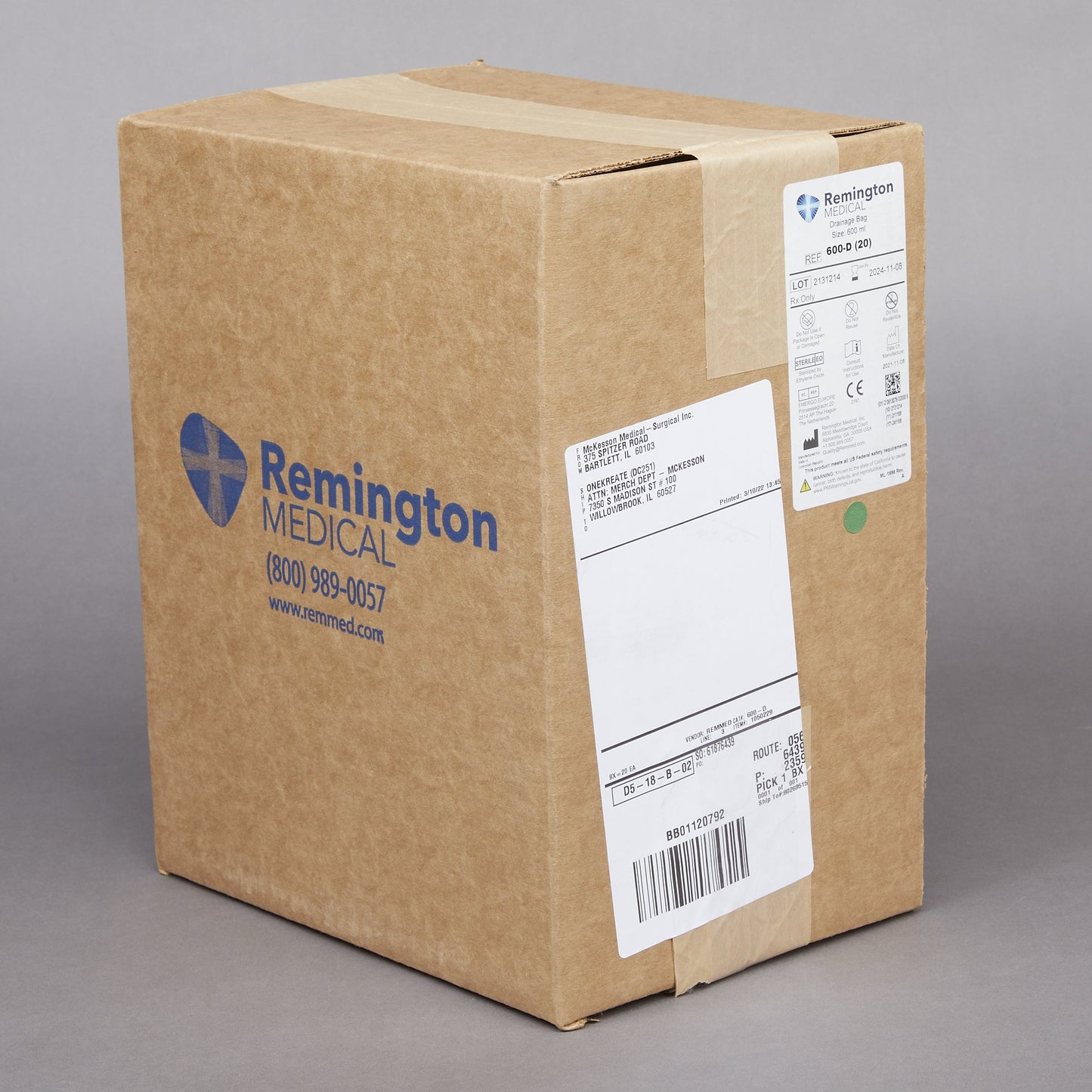 Remington Medical Drain Bag, 24-Inch Tubing