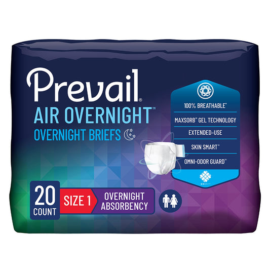Prevail Air Overnight Briefs Size 1/Medium - 26" - 48"