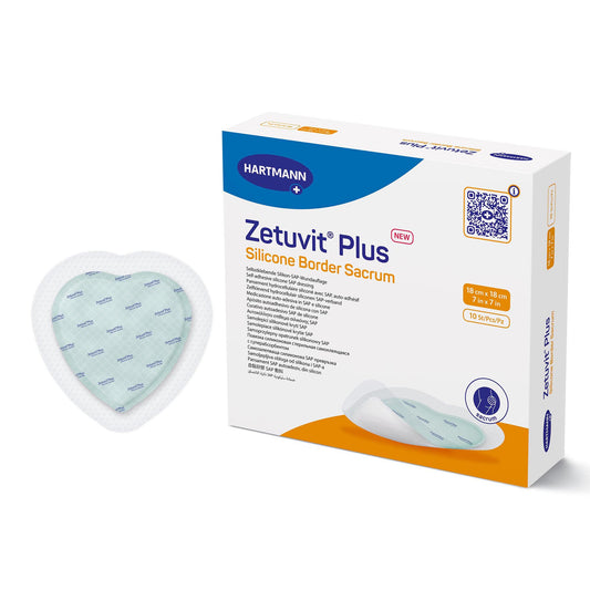Zetuvit® Plus Silicone Border Super Absorbent Dressing, 7 x 7 Inch Sacral