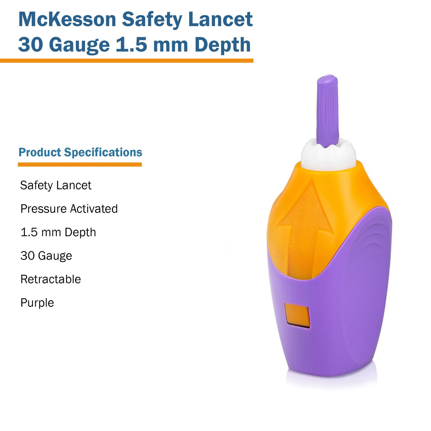 McKesson Pressure Activated Safety Lancets, 30 Gauge