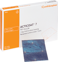 ACTICOAT Seven Day Antimicrobial Barrier Dressing 2" x 2" 5 Count
