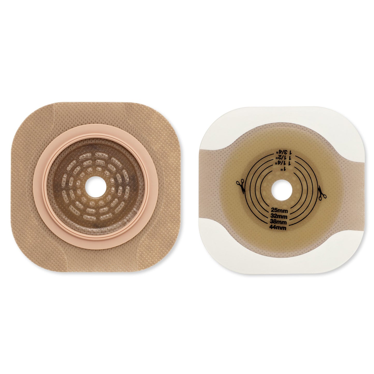 New Image™ Flat CeraPlus™ Ostomy Barrier with Tape Borders, Beige