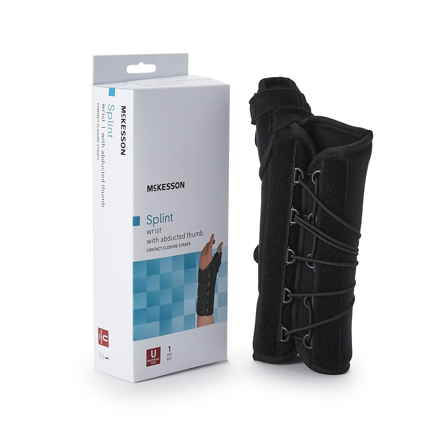 McKesson Right Wrist Splint with Abducted Thumb, Black