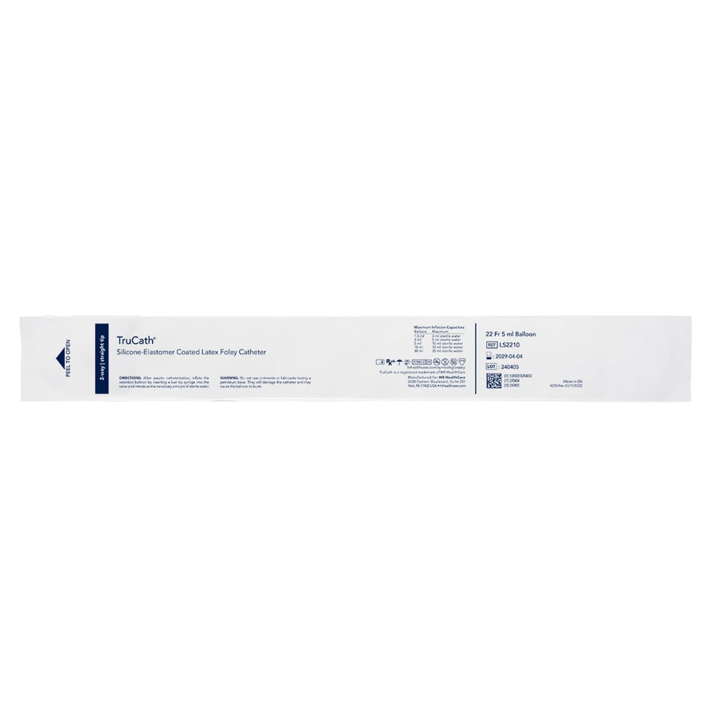 TruCath® Silicone-Elastomer-Coated Latex Foley Catheter, 2-Way