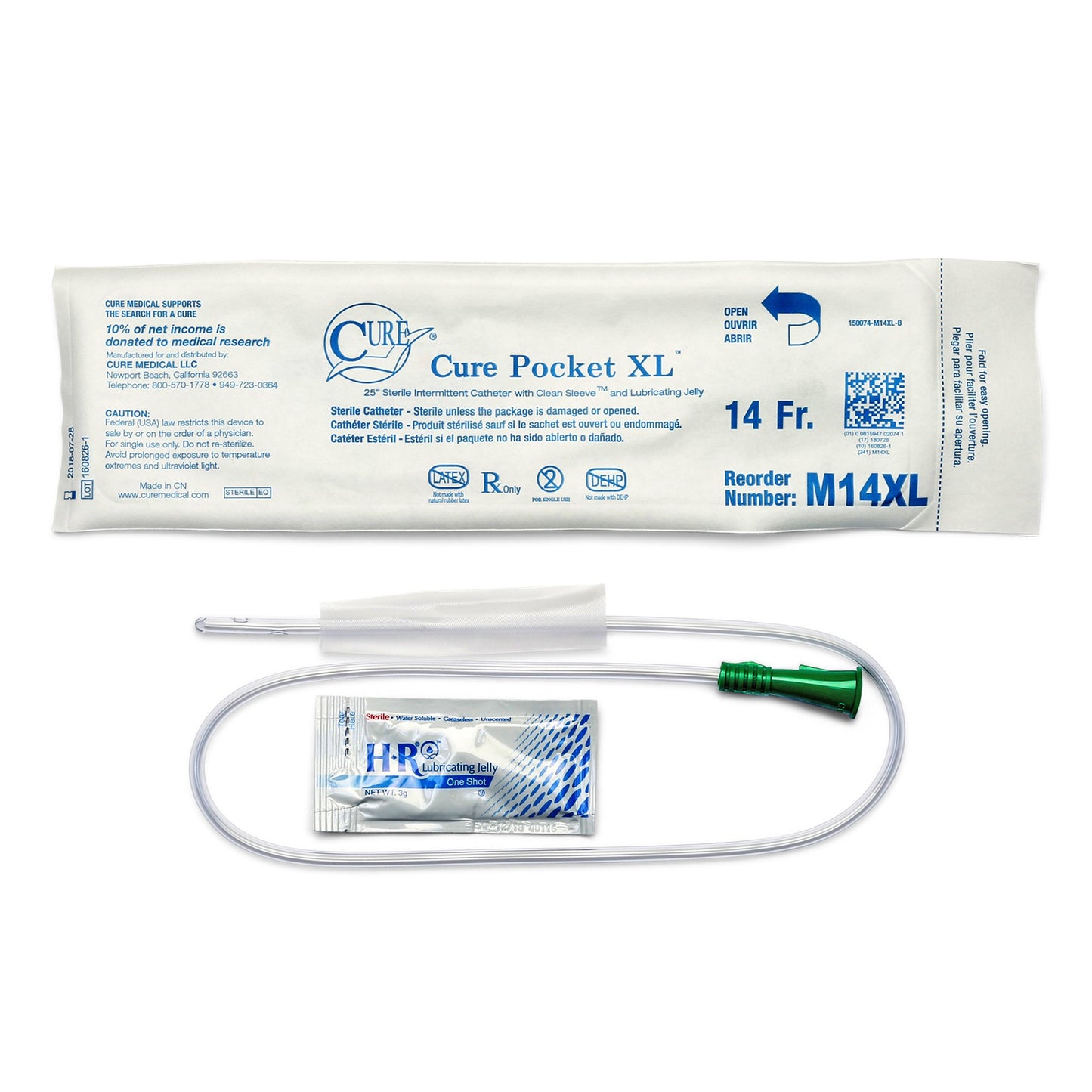 Cure Medical® Urethral Catheter, Pocket Size