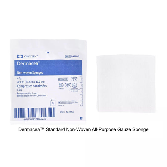 Dermacea Non-Woven Gauze Sponge Sterile 5's 4" x 4" 6 ply