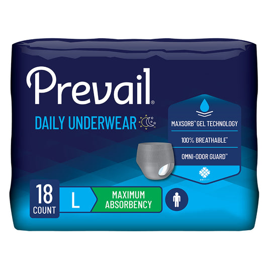 First Quality Prevail Men's Daily Underwear Maximum Absorbent Underwear, Large / Extra Large