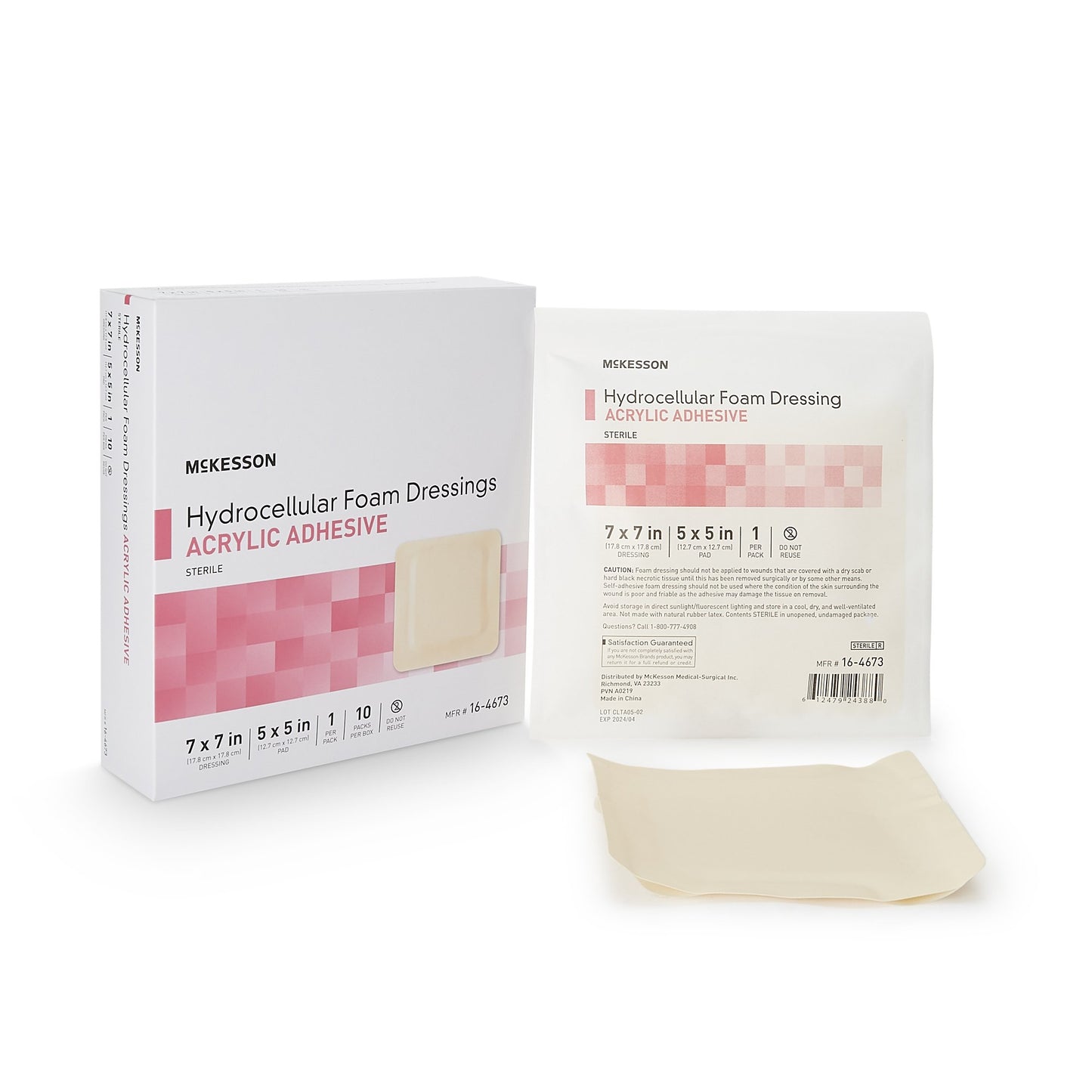 McKesson Acrylic Adhesive with Border Foam Dressing