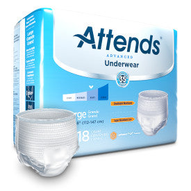 Attends Advanced Underwear, Large 44" to 58", 170 to 210 LBS