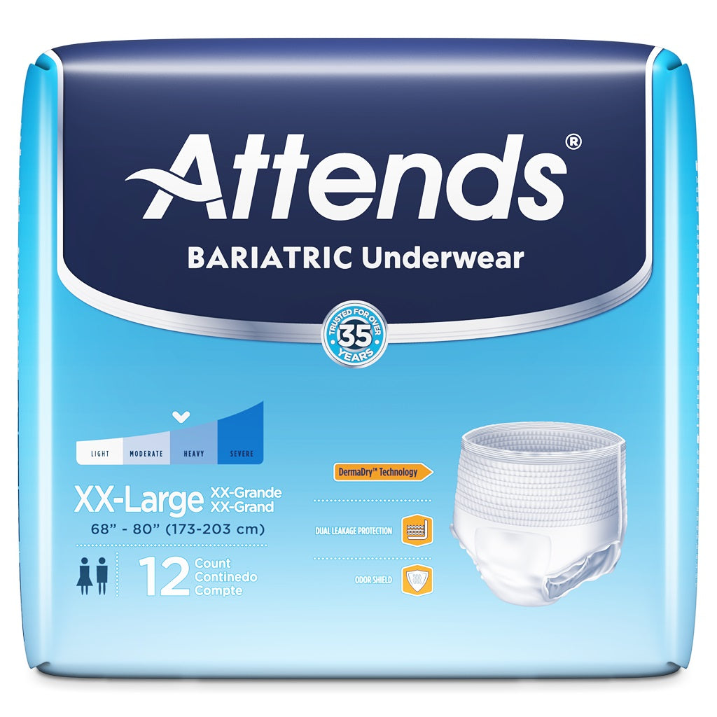 Attends Bariatric Underwear XX-Large 68"-80" - Heavy Absorbency