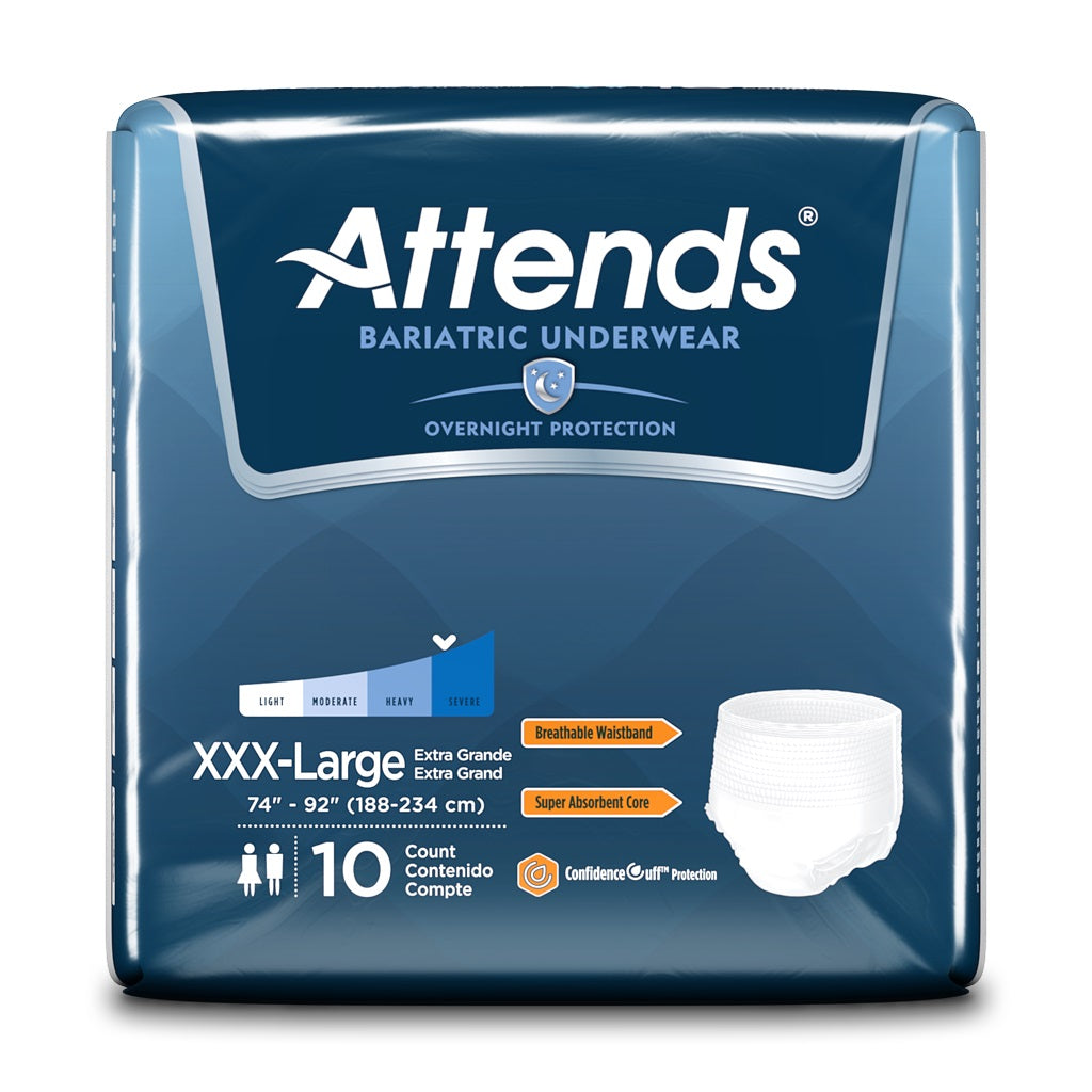 Attends Bariatric Underwear XXX-Large, 74"-92" - Heavy Absorbency