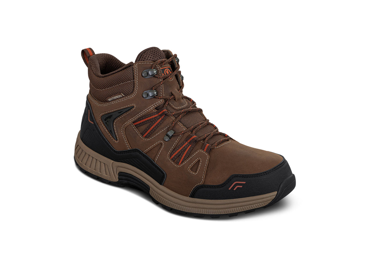 Ridgewood Men's Waterproof Hiking Boots, Brown, angle view