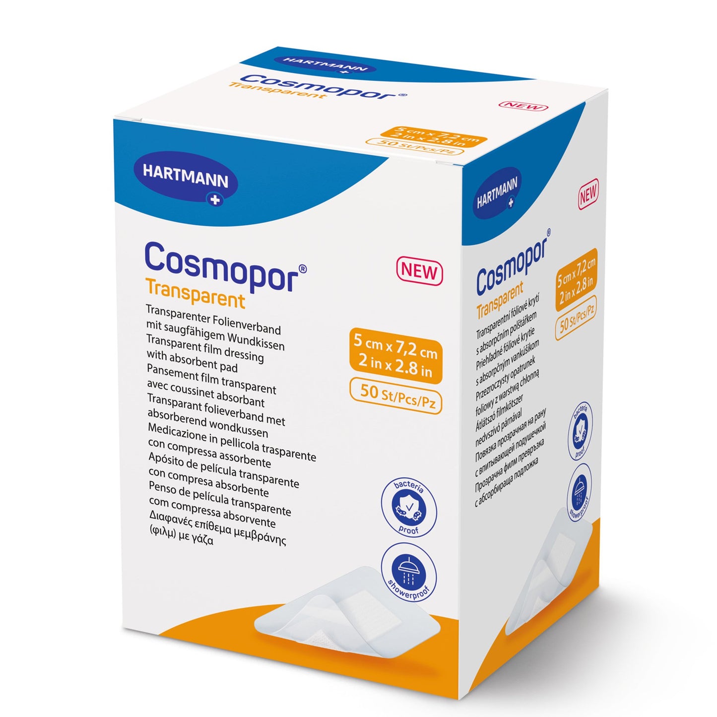 Cosmopor® Transparent Film Dressing with Pad, 2 x 2.8 Inch