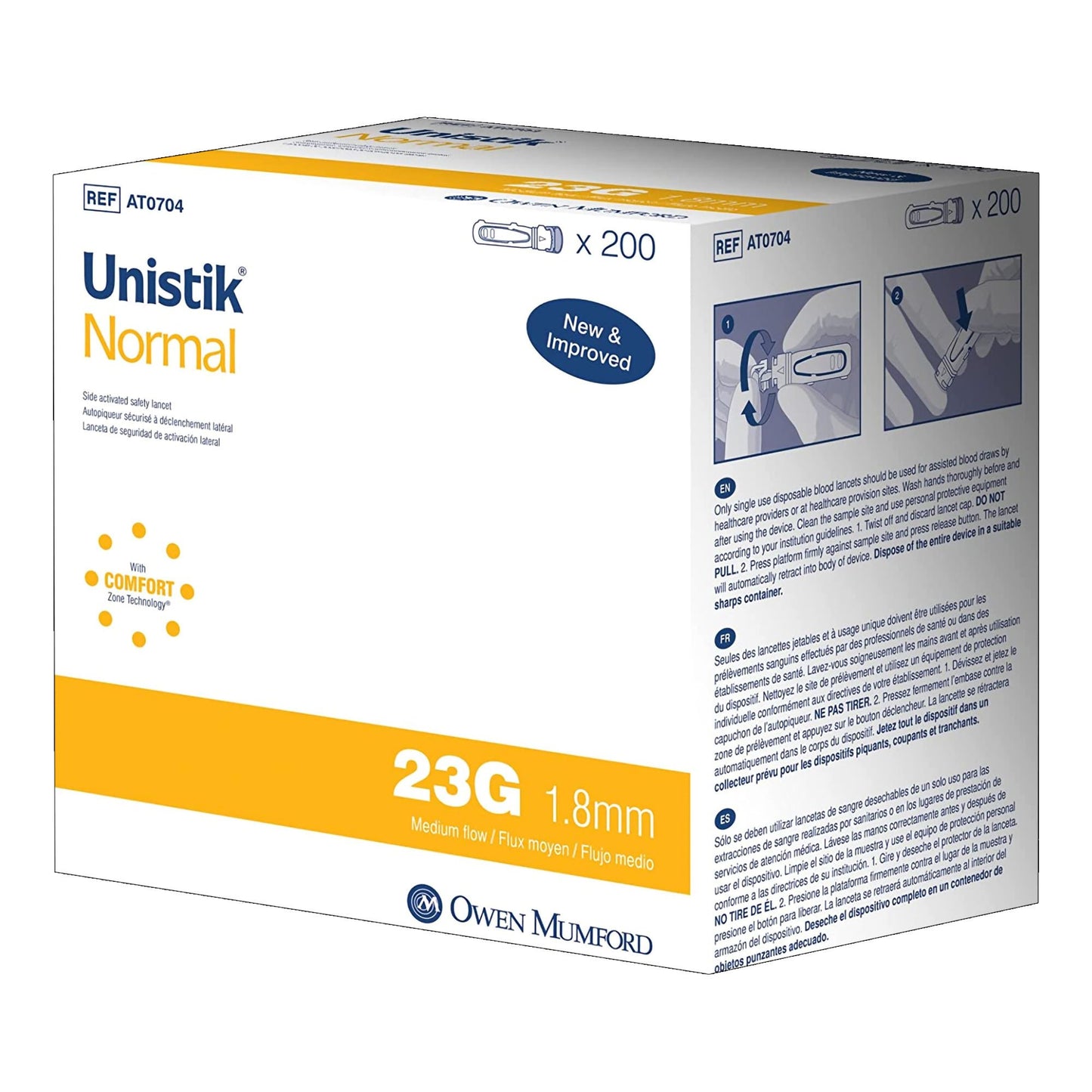 Unistik® 2 Safety Lancet, 23 Gauge