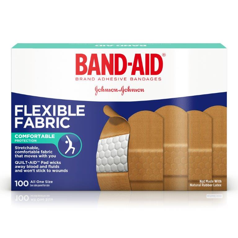 Band-Aid Flexible Fabric Adhesive Bandage 1" x 3" 100ct