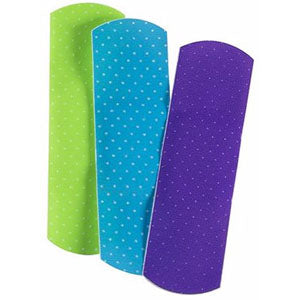 Sterile Adhesive Plastic Bandage, Neon Design, 3/4" x 3"