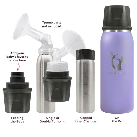 Ceres Chill OG Stainless Steel Breast Milk Chiller Container, Lavender