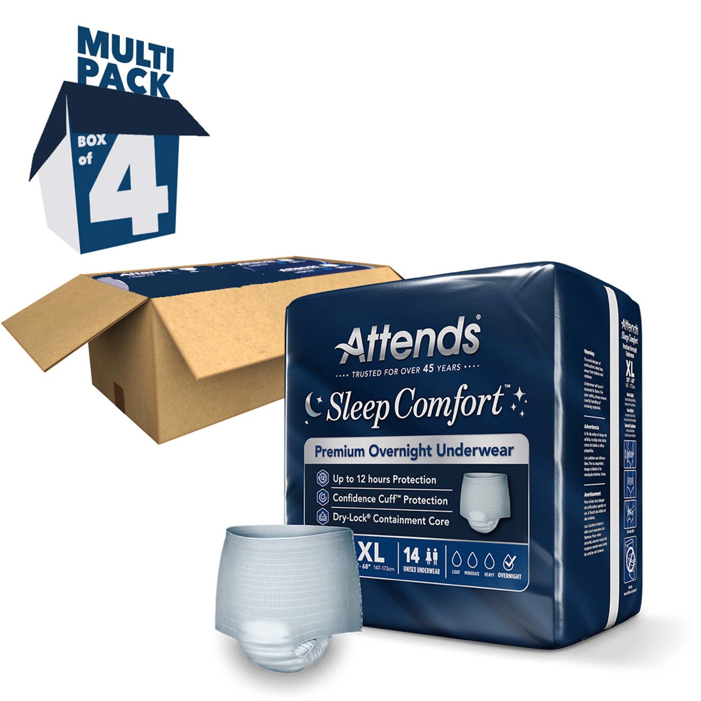 Attends® Sleep Comfort Premium Overnight Underwear, Extra Large