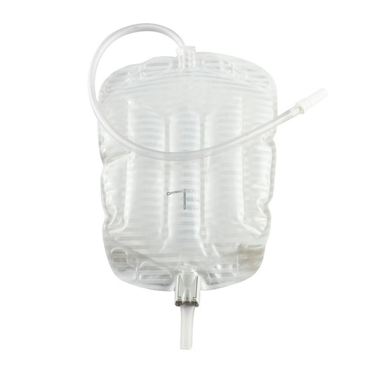 Security+ Sterile Contoured Leg Bag with Anti-Reflux Valve Tubing and Fabric Straps 21 oz