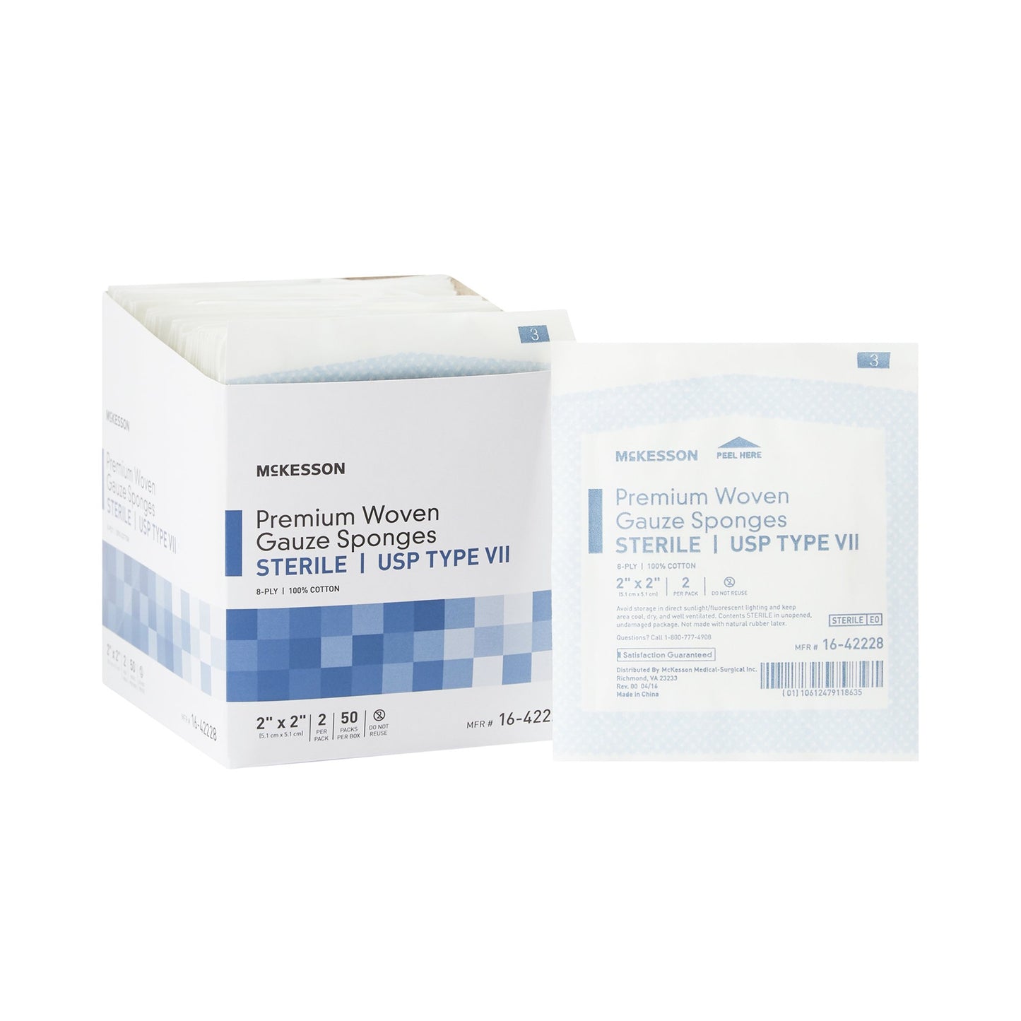 McKesson USP Type VII Gauze Sponge, 2 x 2 Inch