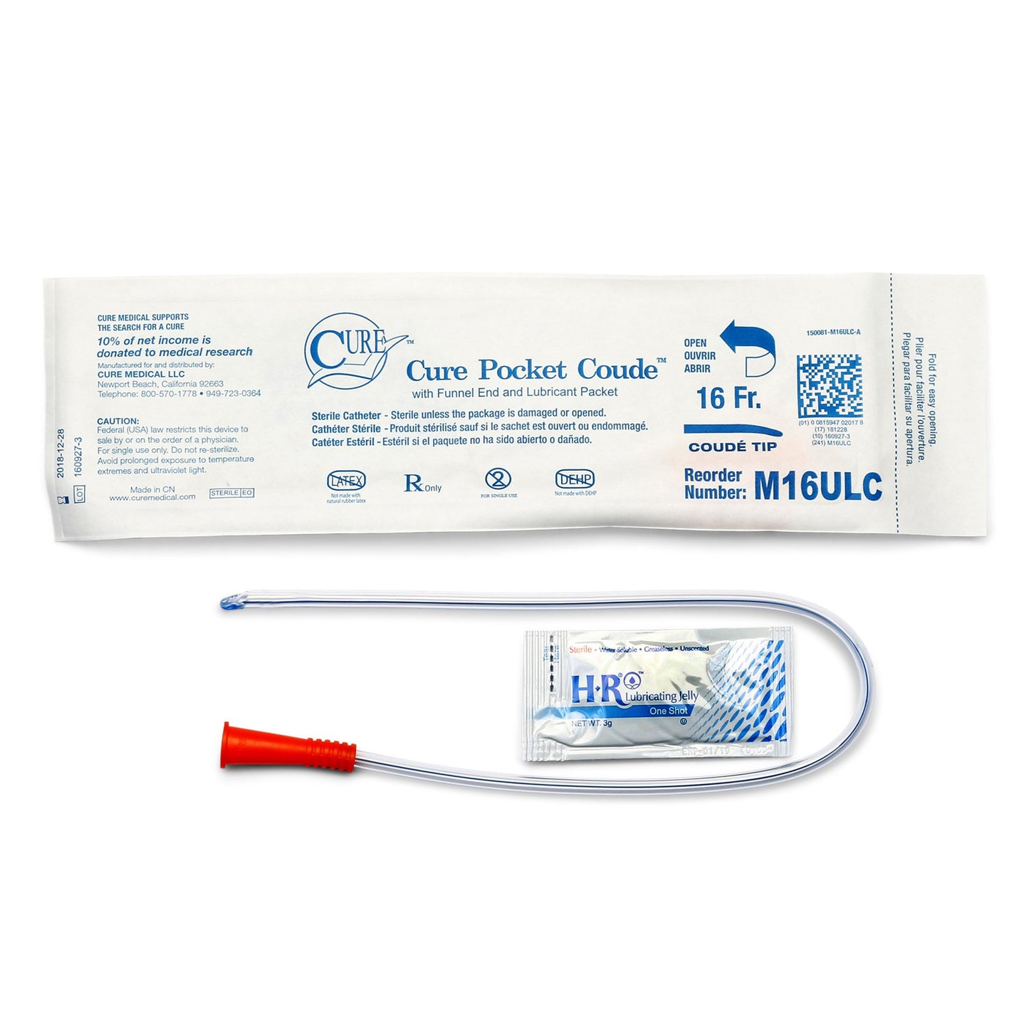 Cure Pocket Cath® Urethral Catheter, Uncoated PVC