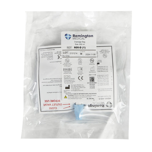 Remington Medical Drain Bag, 24-Inch Tubing