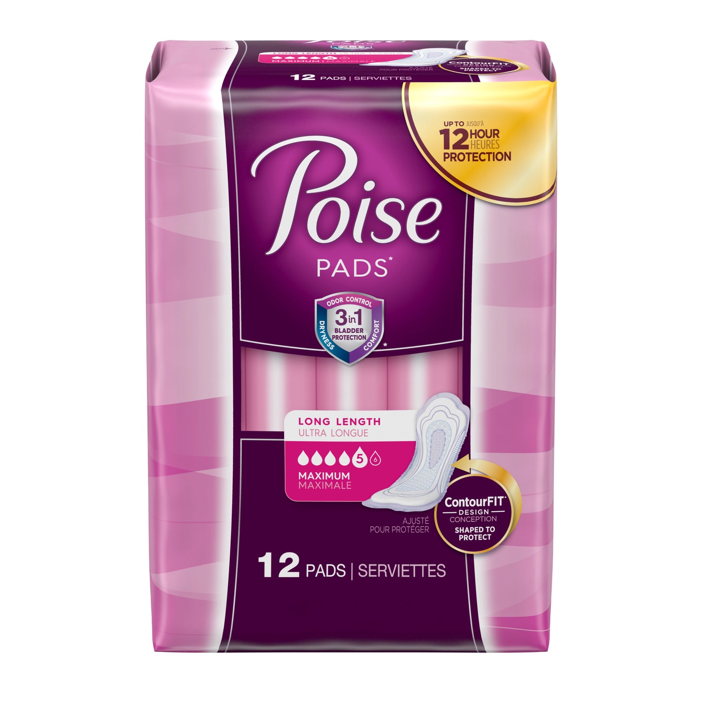 Poise Maximum Protection Pad with Absorb-Loc Core 72ct