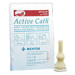 Active Cath Latex Self-Adhering Male External Catheter with Watertight Adhesive Seal 23mm