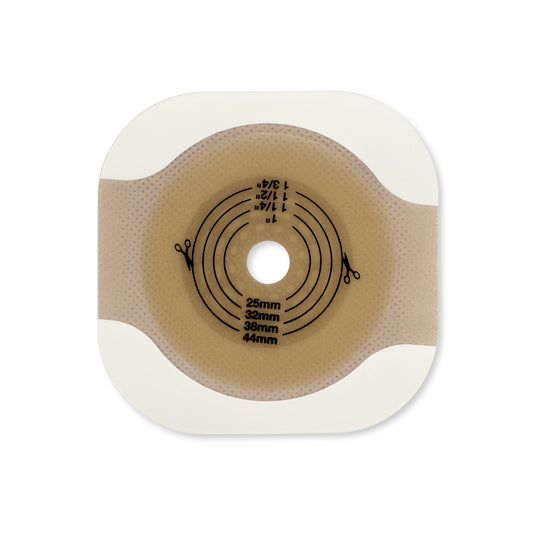 New Image™ Flat CeraPlus™ Ostomy Barrier with Tape Borders, Beige