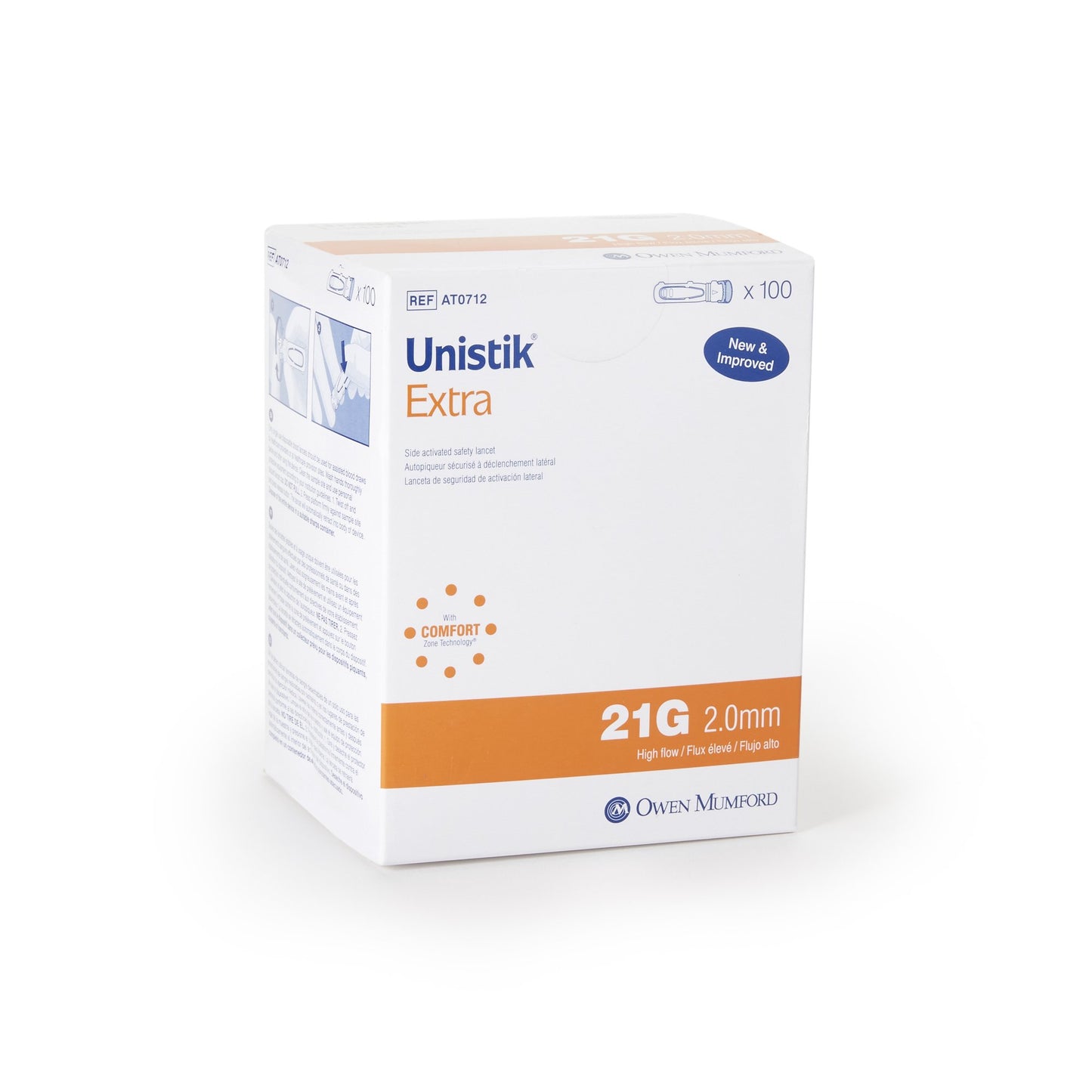 Unistik® 2 Safety Lancet, 21 Gauge