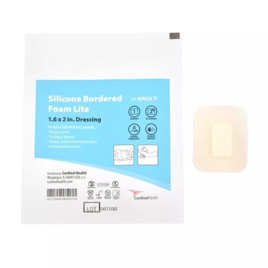 Kendall Silicone Bordered Lite Foam Dressing 1.6" x 2"