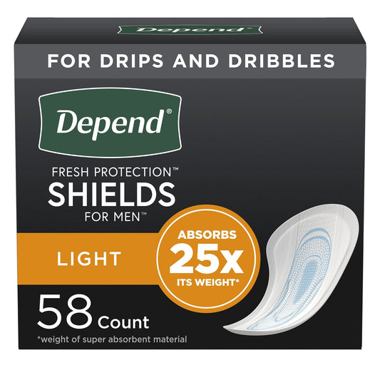 Depend Shields For Men Light Absorbency One Size Fits Most