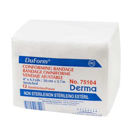 Duform Knitted Synthetic Conforming Bandage 4" x 4-1/10 Yards Non-Sterile 12 Count