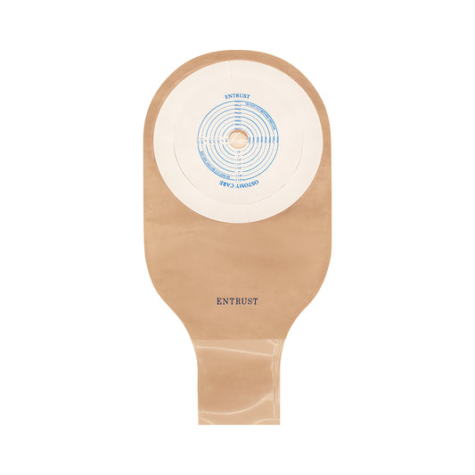 Entrust One-Piece Drainable Pouch Cut-to-Fit 3/4" - 2-1/2" Stoma Filter Beige 12" Standard Wear 10 Count