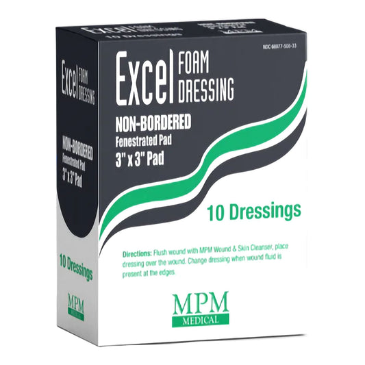 Excel Foam Dressing Non-Bordered Fenestrated Pad 3" x 3"