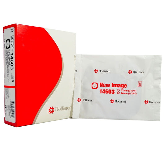 New Image Two-Piece Cut-to-Fit Flextend (Extended Wear) Barrier Opening 1-3/4" Stoma Size 2-1/4" Flange Size 5 Count