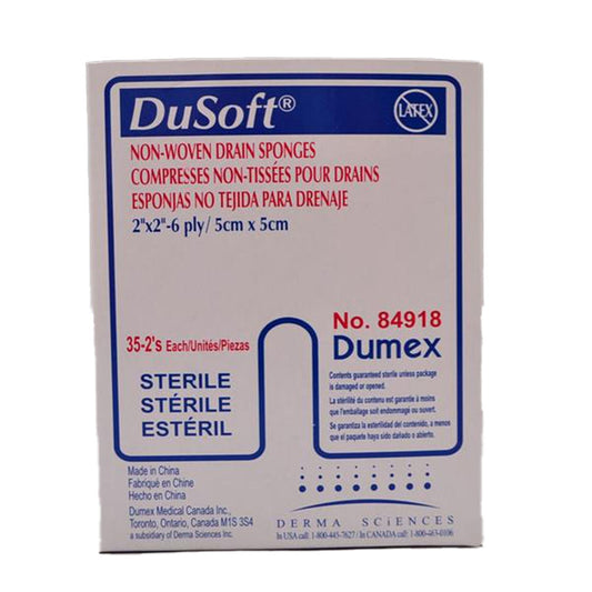 Non-Woven Sterile Tracheostomy/Drain Sponge 2" x 2" 6-Ply