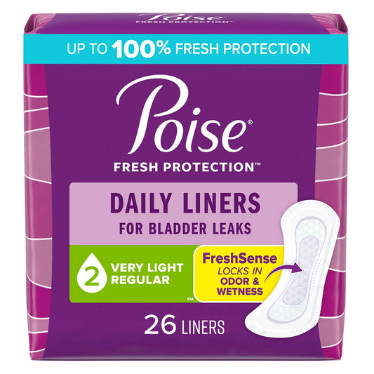 Poise Pantyliners Very Light Absorbency 7-1/2" Regular
