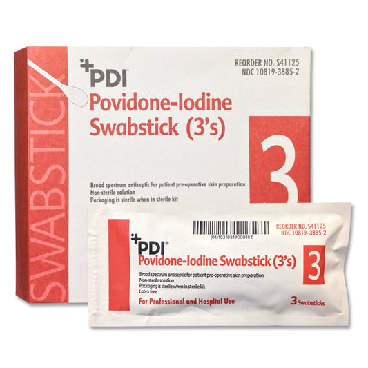 PVP Iodine Prep Swabstick 2-3/4" x 5-3/4"