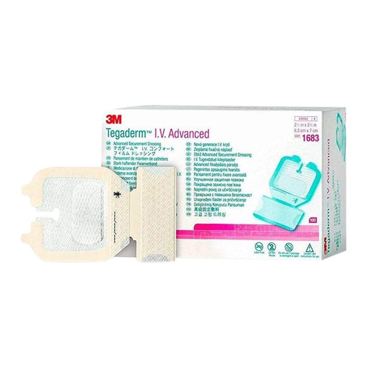 Tegaderm I.V. Transparent Adhesive Advance Securement Dressing 2-1/2" x 2-3/4" 100 Count