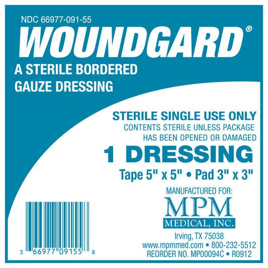 Woundgard Bordered Gauze 5" x 5" Pad Size 3" x 3" Sterile 120 Count