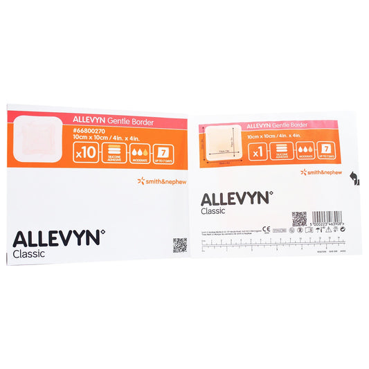 ALLEVYN Gentle Gel Adhesive Hydrocellular Foam Dressing with Border 4" x 4" Pad Size 3" x 3"