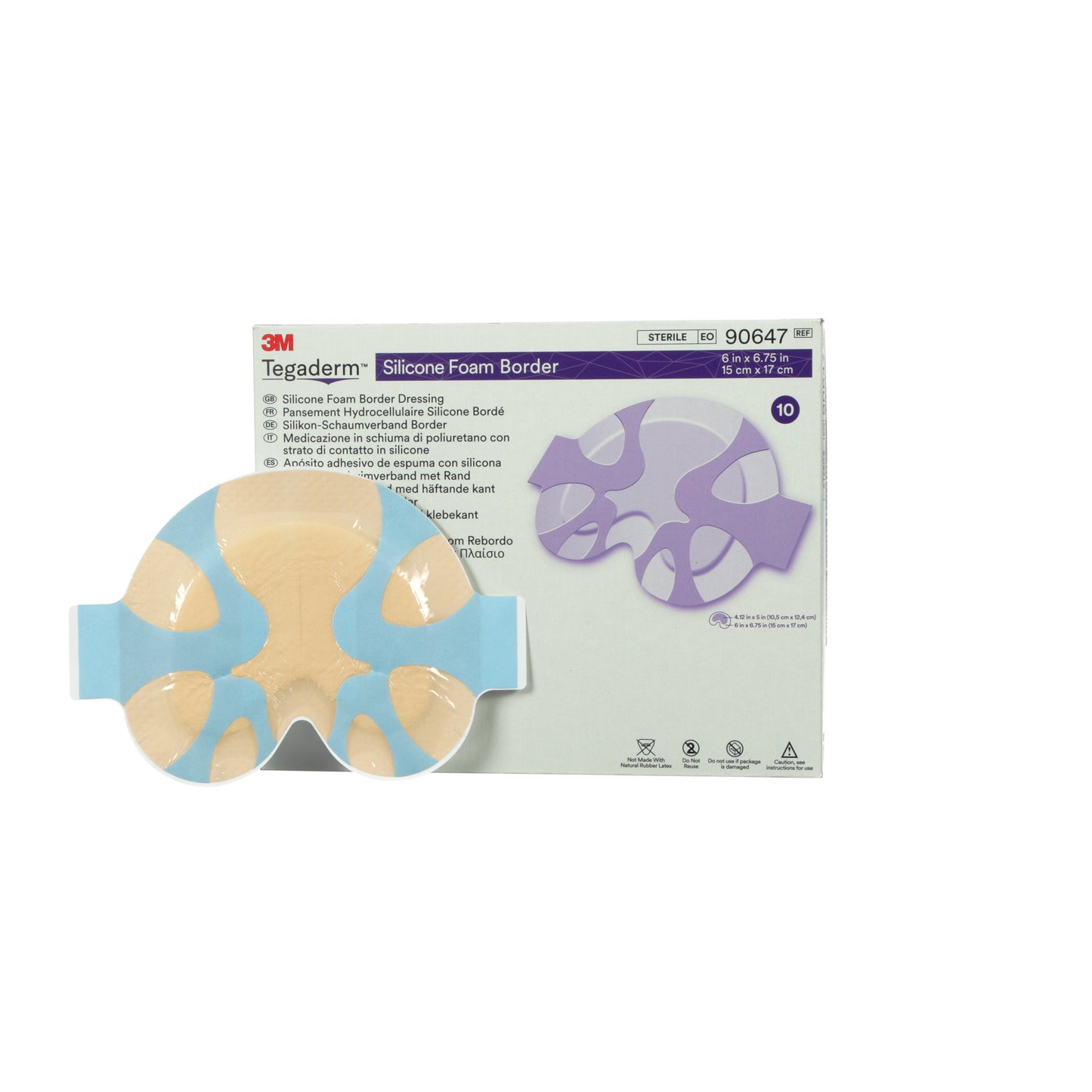 Tegaderm Silicone Foam Dressing, Small Sacral, 6" x 6.75"