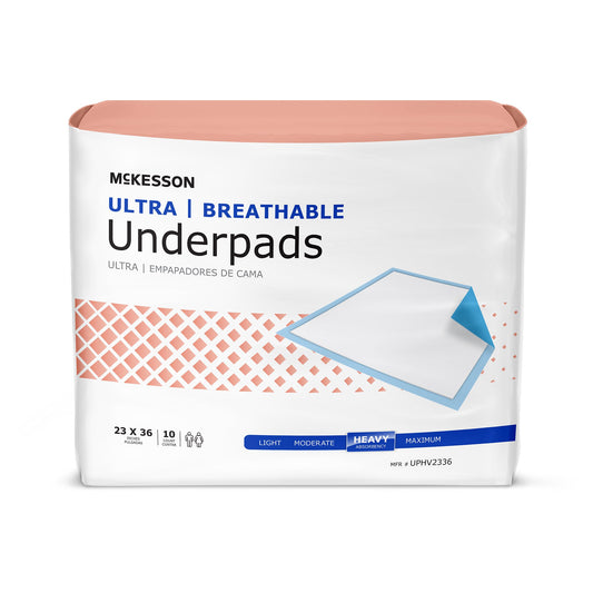 McKesson Ultra Breathable Heavy Absorbency Low Air Loss Underpad, 23 x 36 in