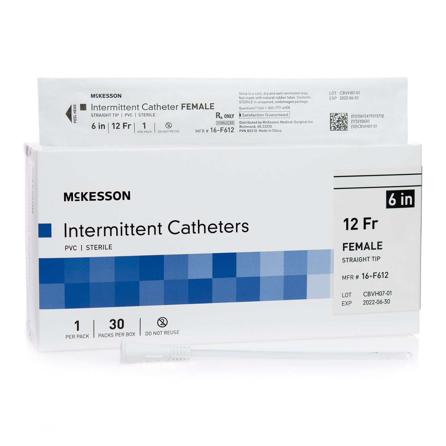 McKesson Urethral Catheter for Females, 12 Fr.